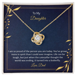 To My Daughter - Love Knot Necklace