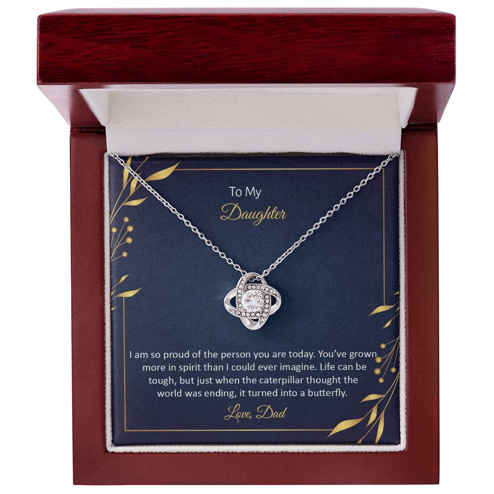To My Daughter - Love Knot Necklace