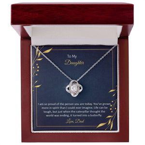 To My Daughter - Love Knot Necklace
